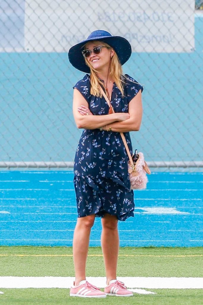 Reese Witherspoon in a Pink Adidas Sneakers