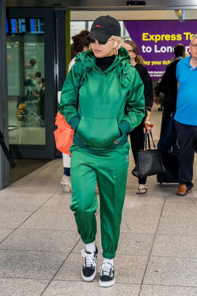 Rita Ora in a Green Track Suit