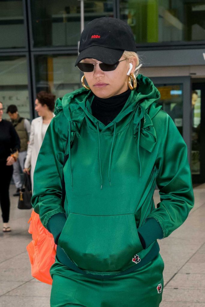 Rita Ora in a Green Track Suit