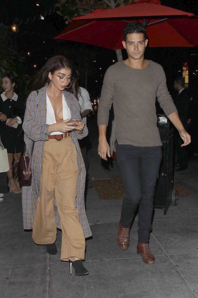 Sarah Hyland in a Beige Pants
