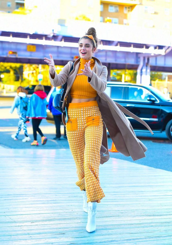 Taylor Hill in an Orange Plaid Trousers