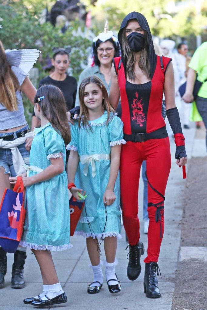 Alessandra Ambrosio Dresses up as a Sexy Red Ninja