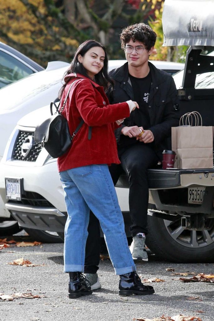 Camila Mendes in a Red Jacket
