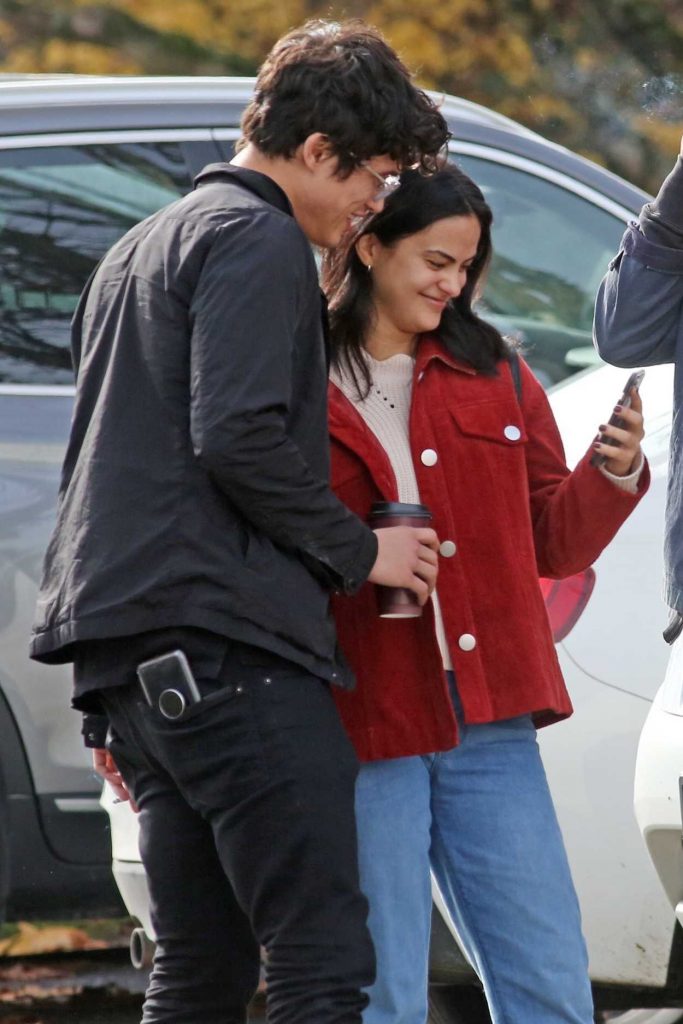 Camila Mendes in a Red Jacket