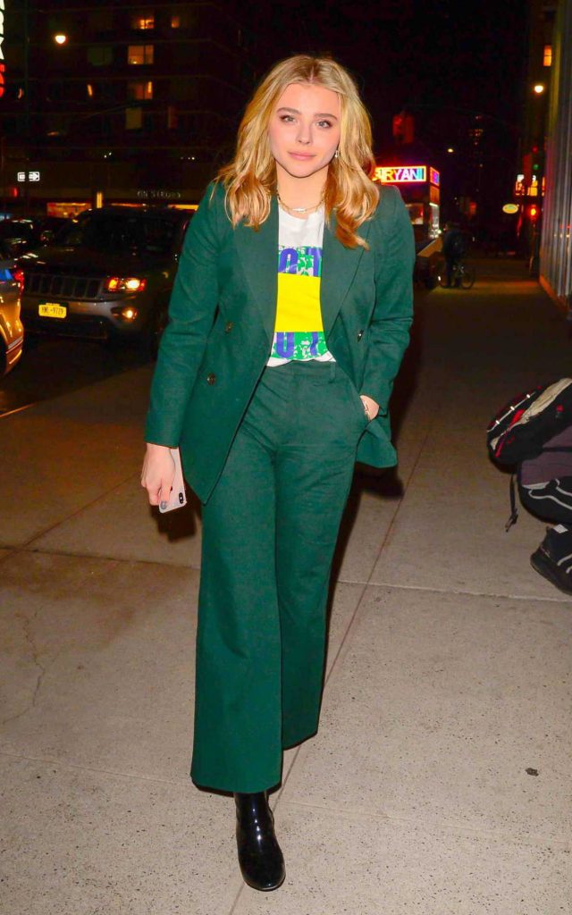 Chloe Moretz in a Green Suit