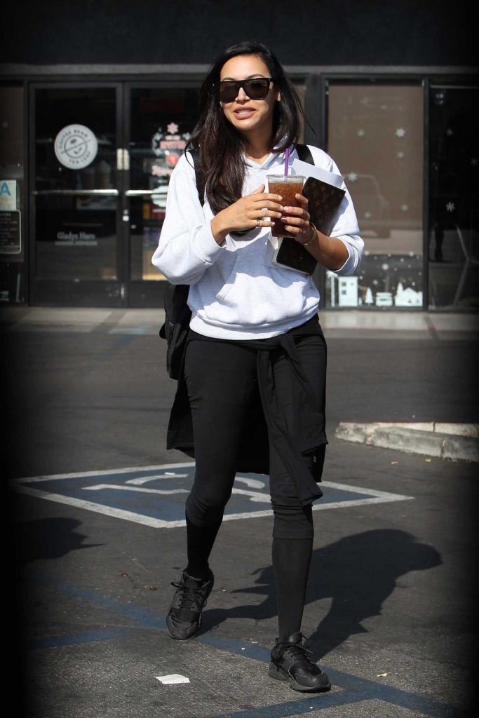 Naya Rivera in a White Hoody