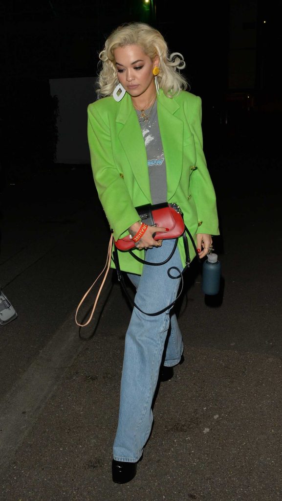 Rita Ora in a Green Blazer