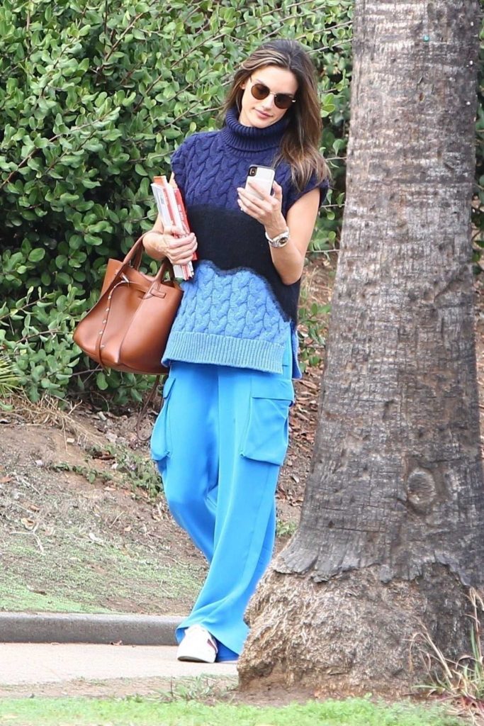 Alessandra Ambrosio in a Blue Pants