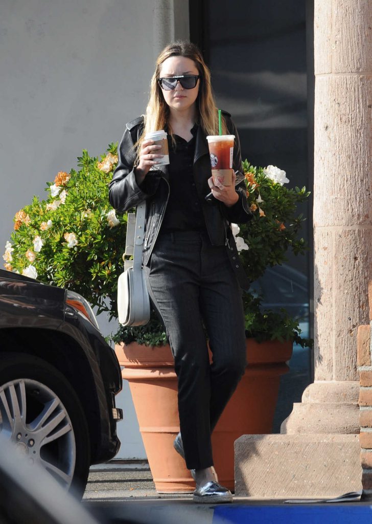 Amanda Bynes in a Black Leather Jacret