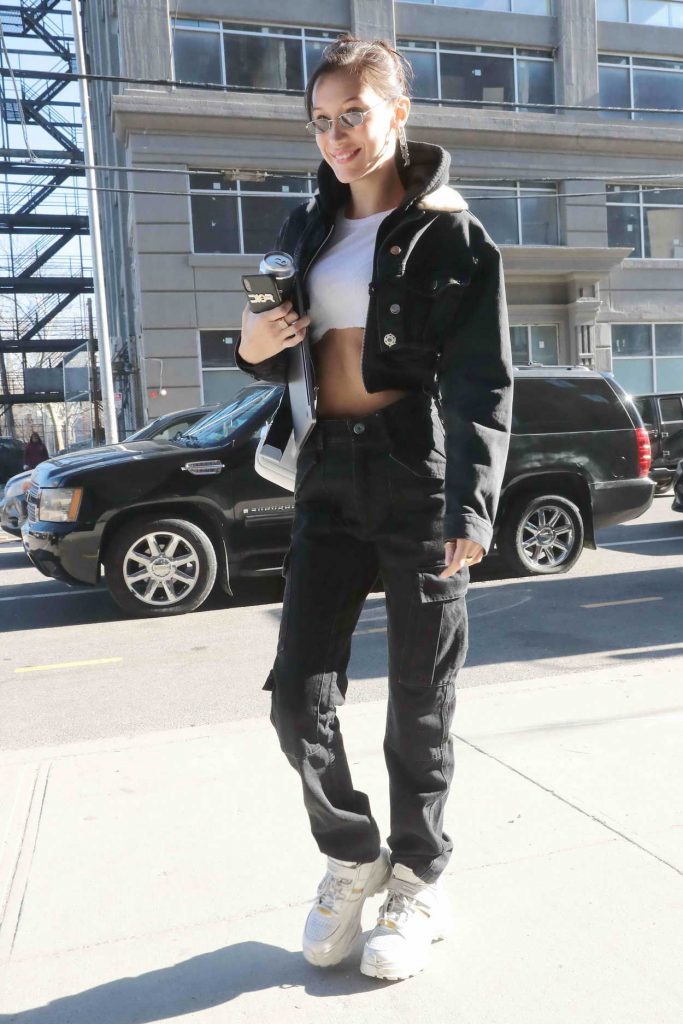 Bella Hadid in a Black Jeans