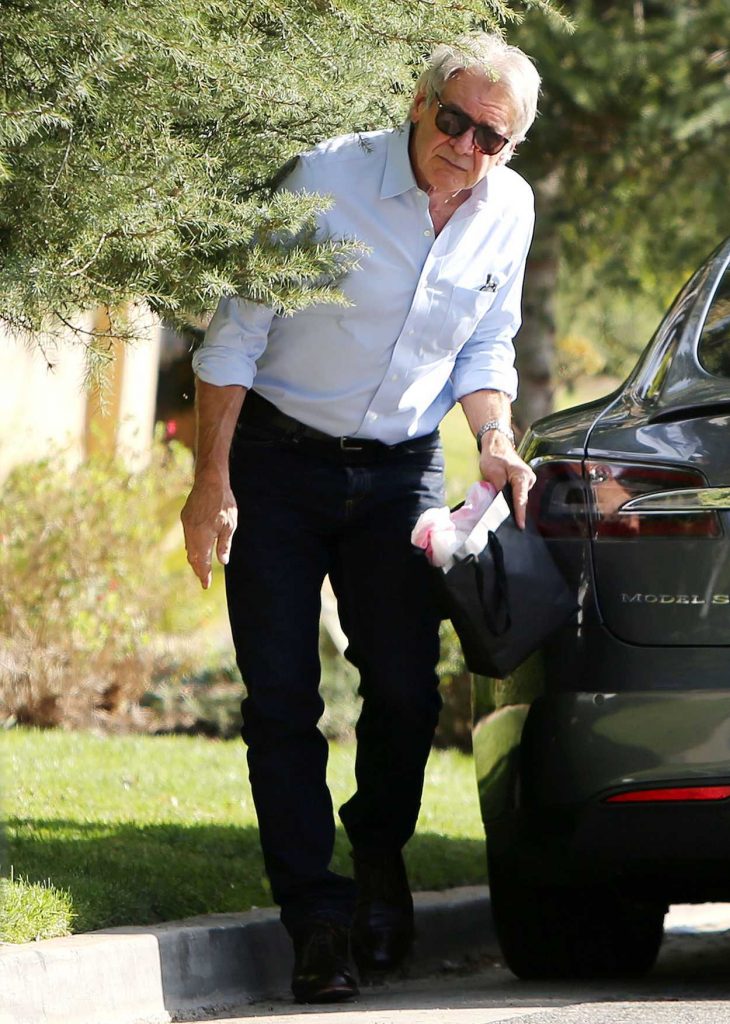 Harrison Ford in a Light Blue Shirt