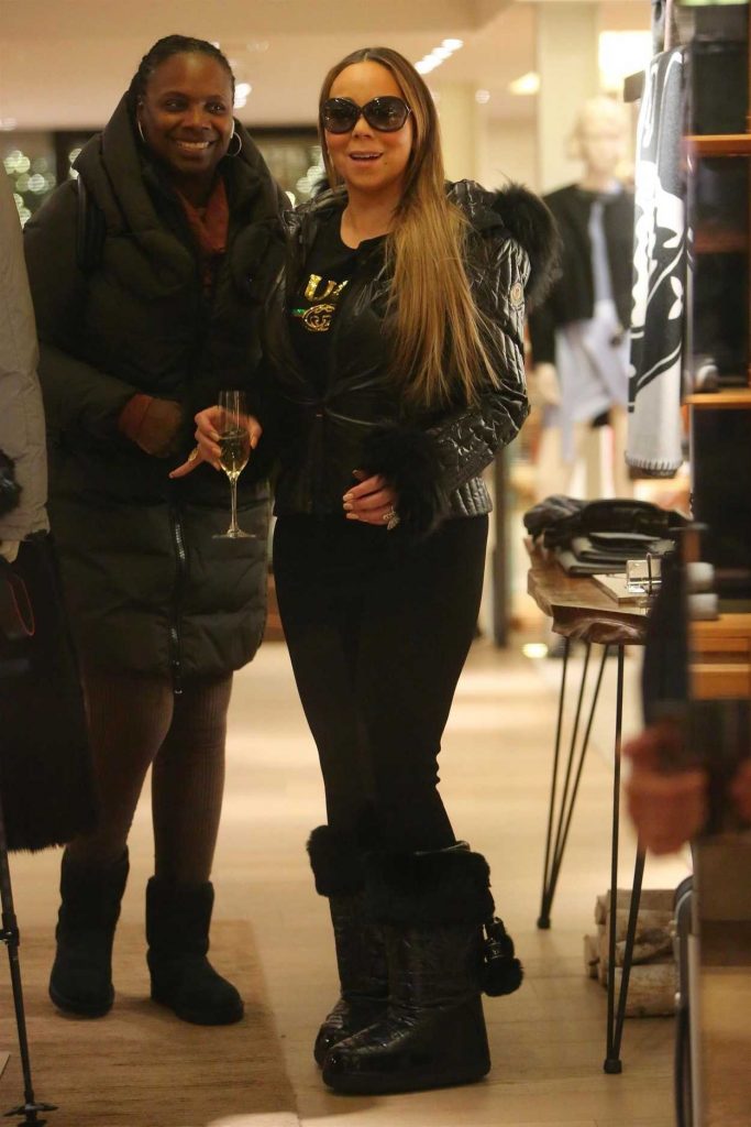 Mariah Carey in a Black Gucci T-Shirt
