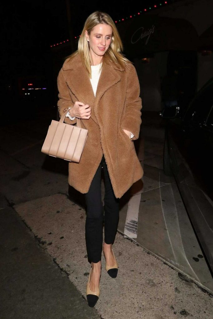 Nicky Hilton in a Light Brown Fur Coat