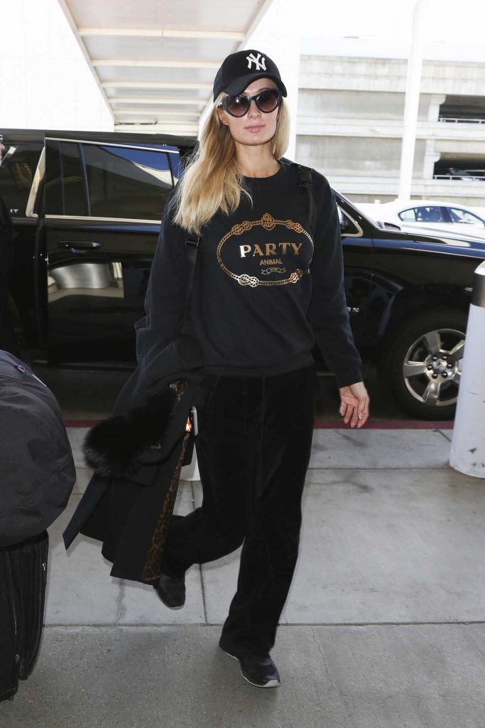 Paris Hilton in a Black Sweatshirt