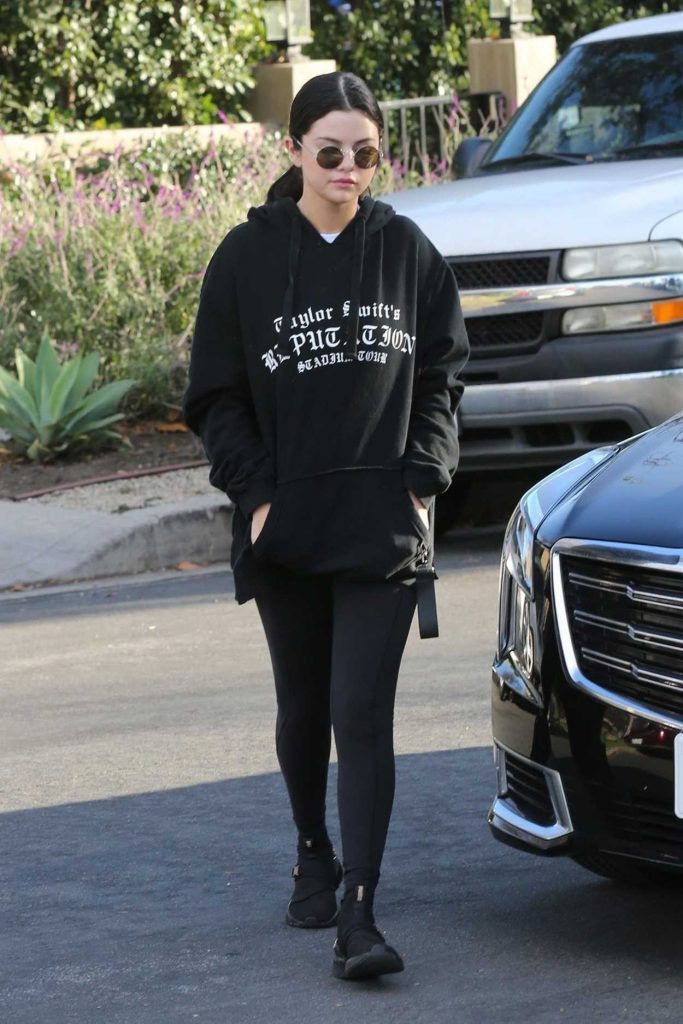 Selena Gomez in a Black Hoodie