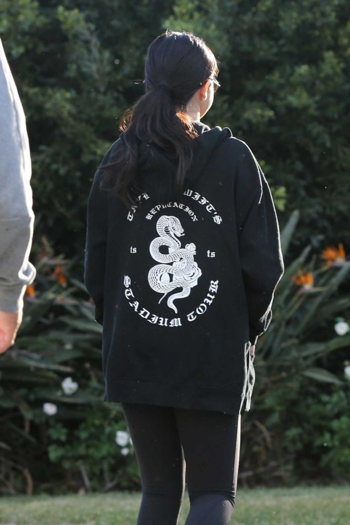 Selena Gomez in a Black Hoodie