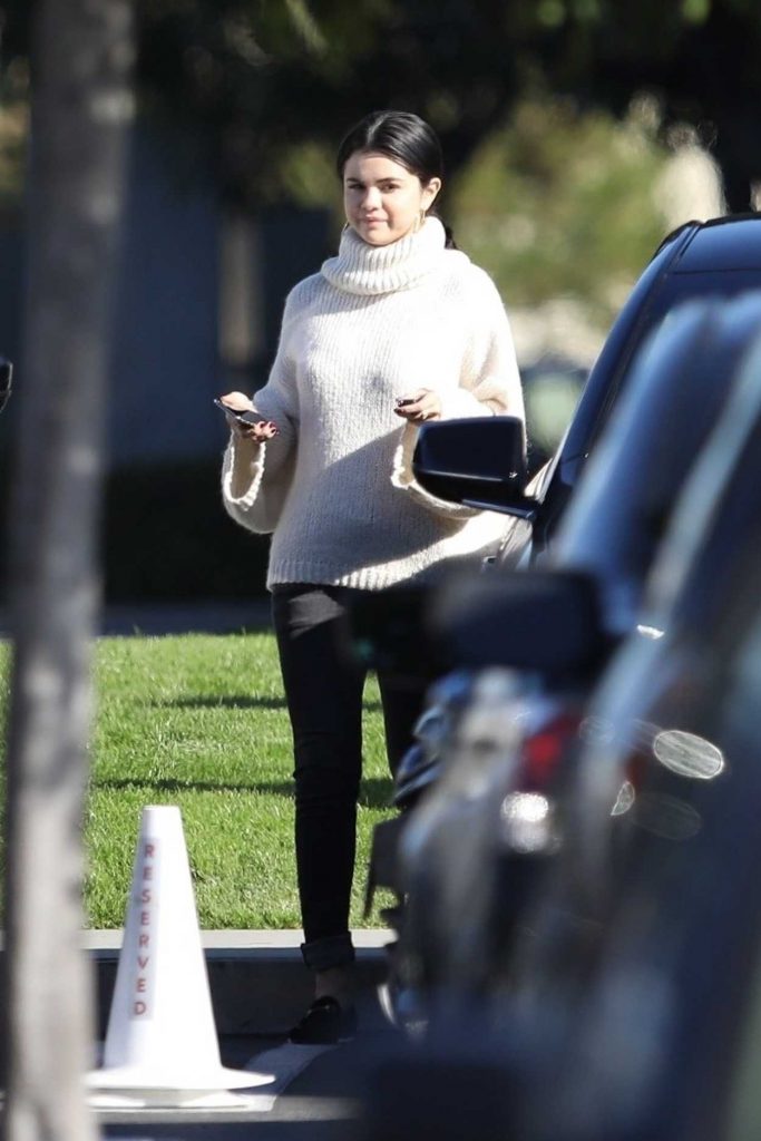 Selena Gomez in a White Sweater