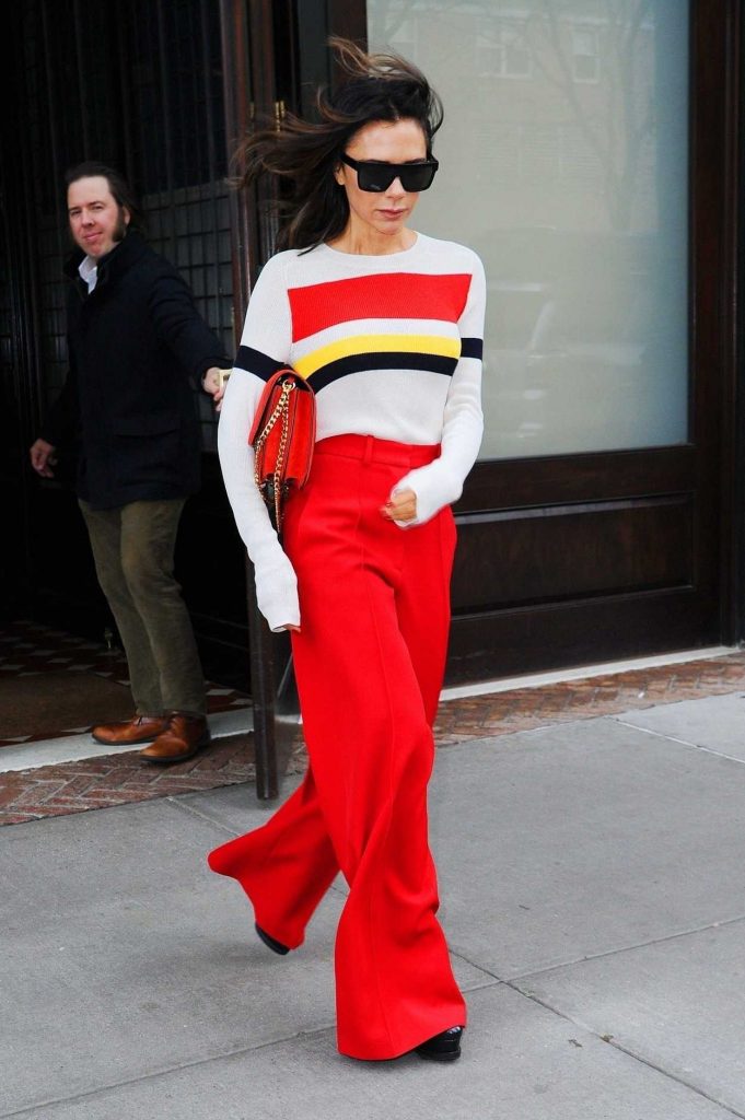 Victoria Beckham in a Red Trousers