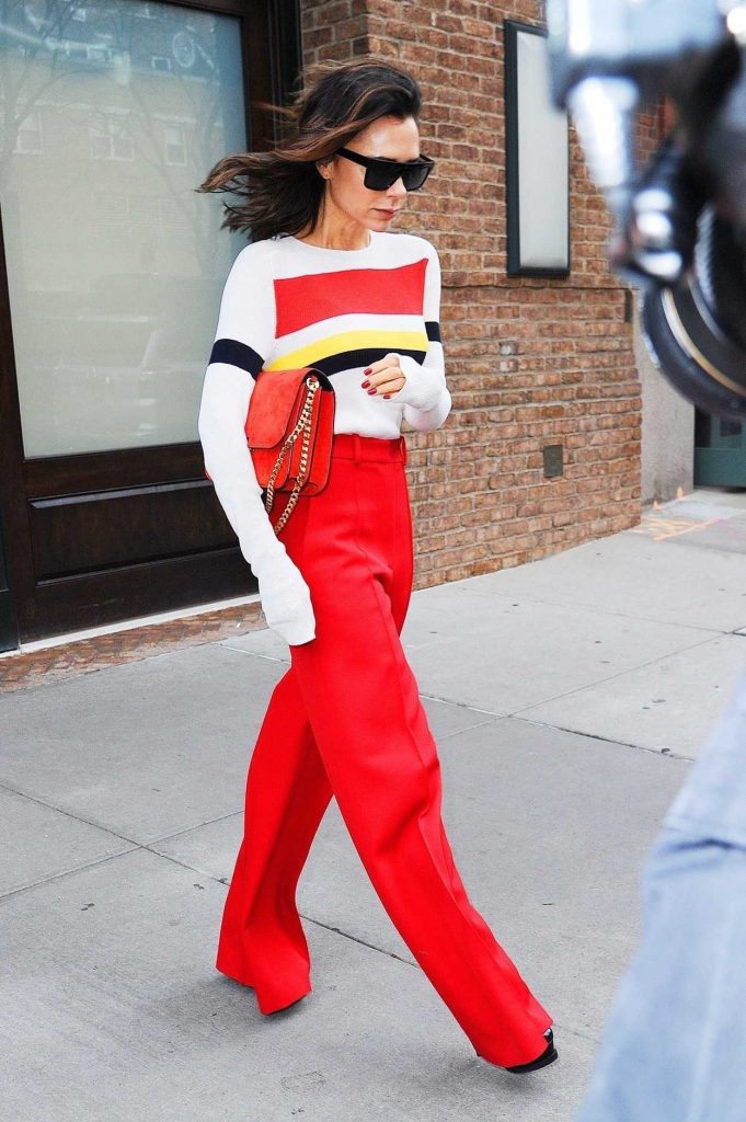 Victoria Beckham in a Red Trousers
