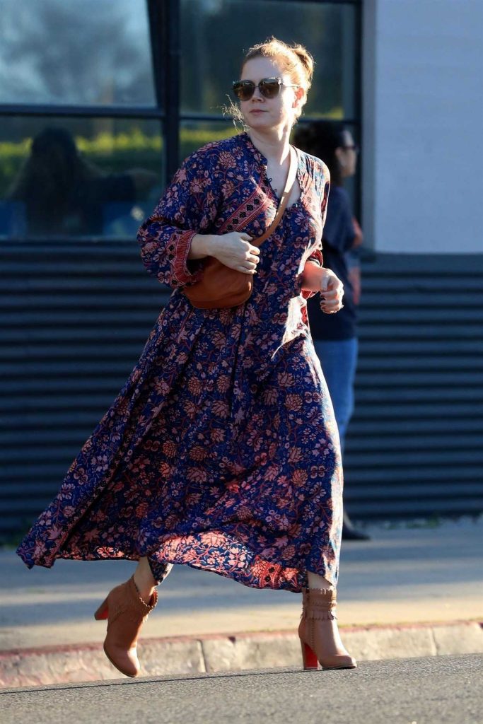 Amy Adams in a Floral Print Dress