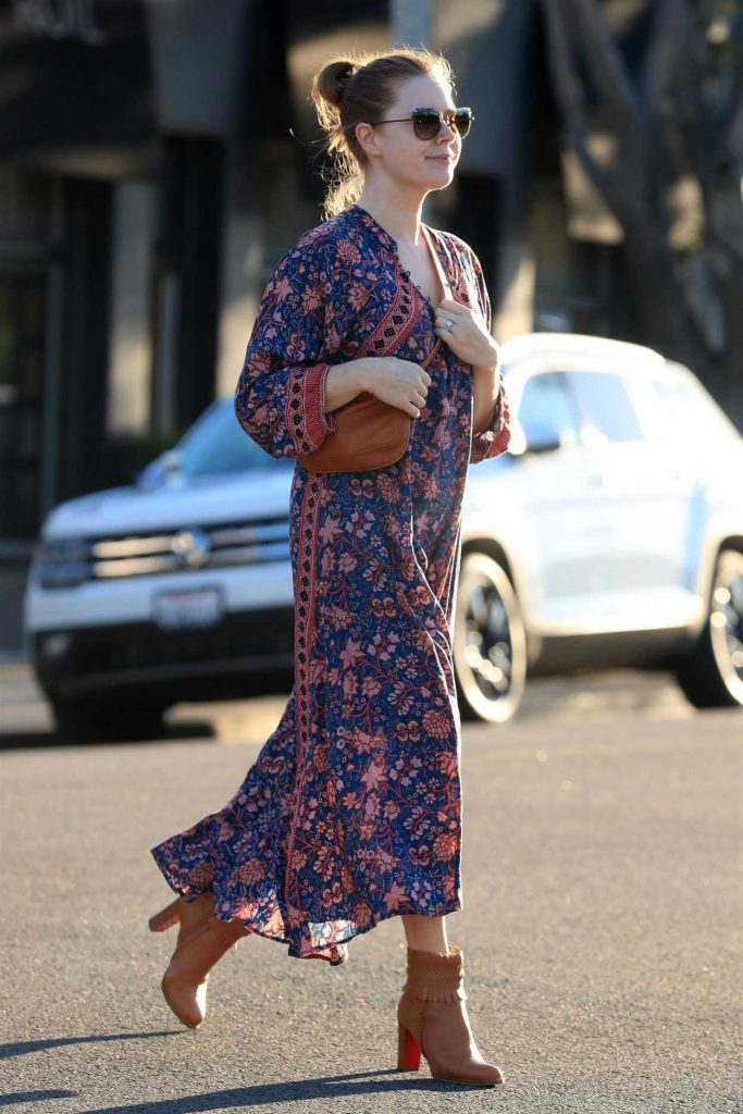 Amy Adams in a Floral Print Dress