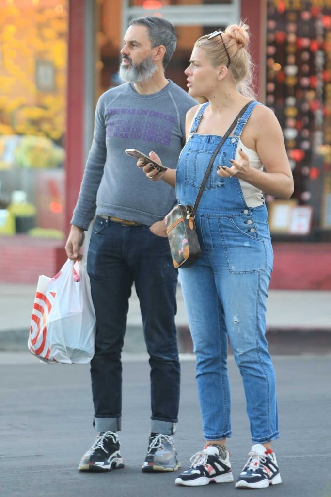 Busy Philipps in a Denim Overalls