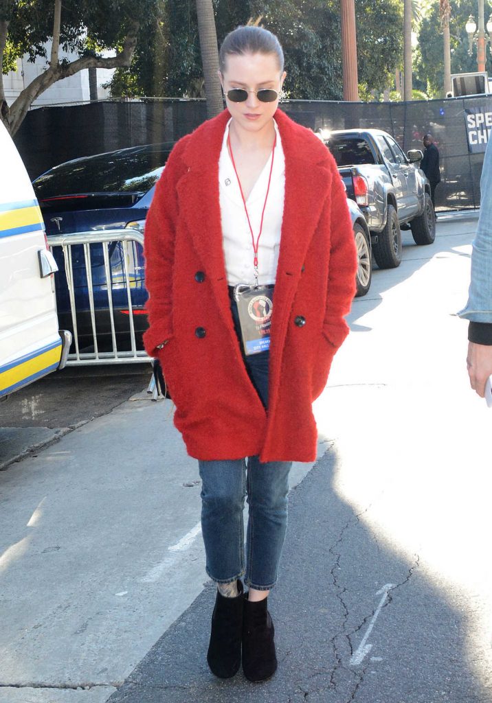 Evan Rachel Wood in a Red Coat
