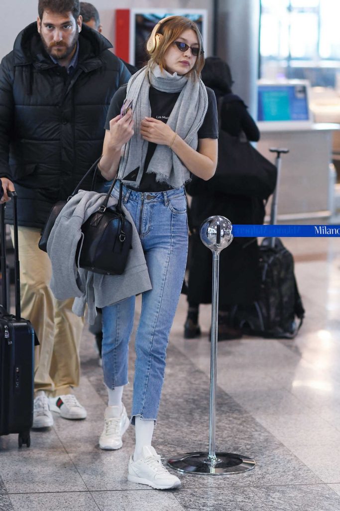 Gigi Hadid in a White Sneakers
