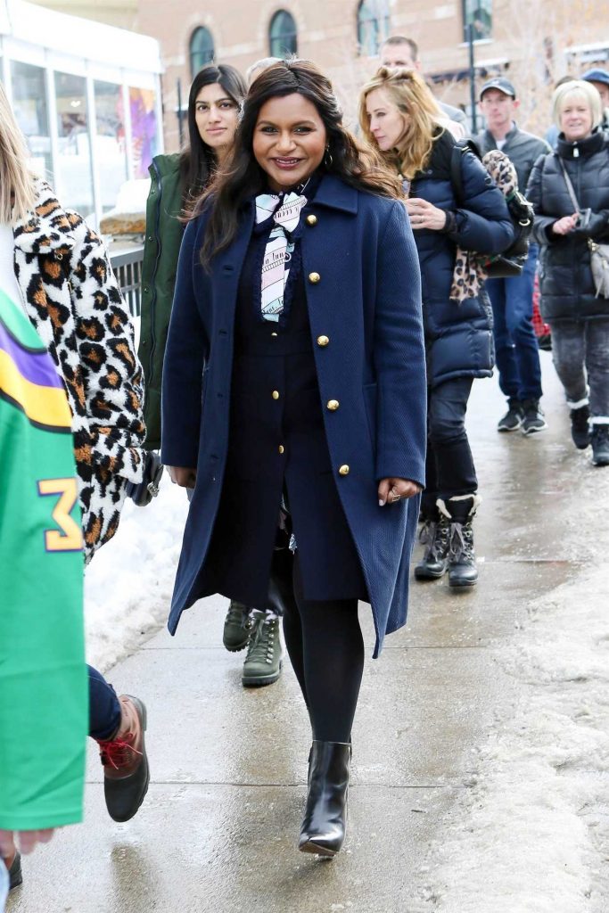 Mindy Kaling in a Blue Coat