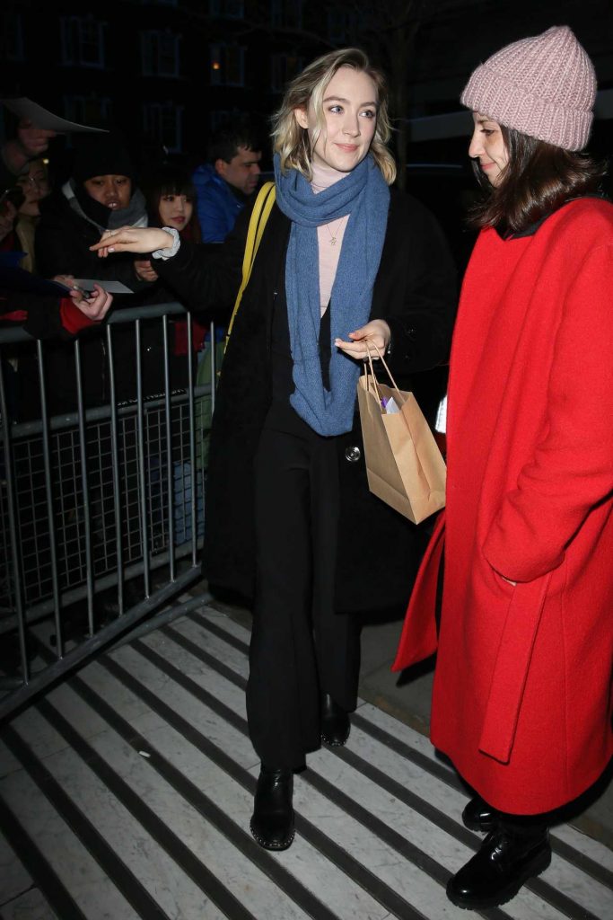 Saoirse Ronan in a Black Coat