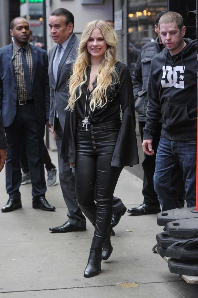 Avril Lavigne in a Black Blouse