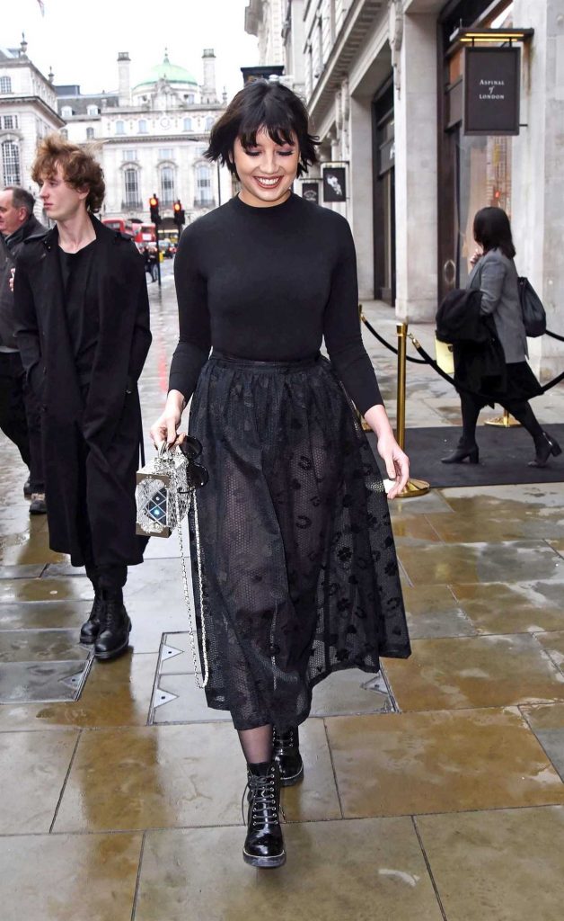 Daisy Lowe in a Black See-Through Skirt