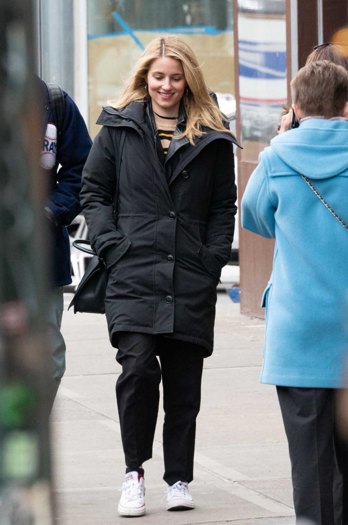 Dianna Agron in a Black Puffer Jacket