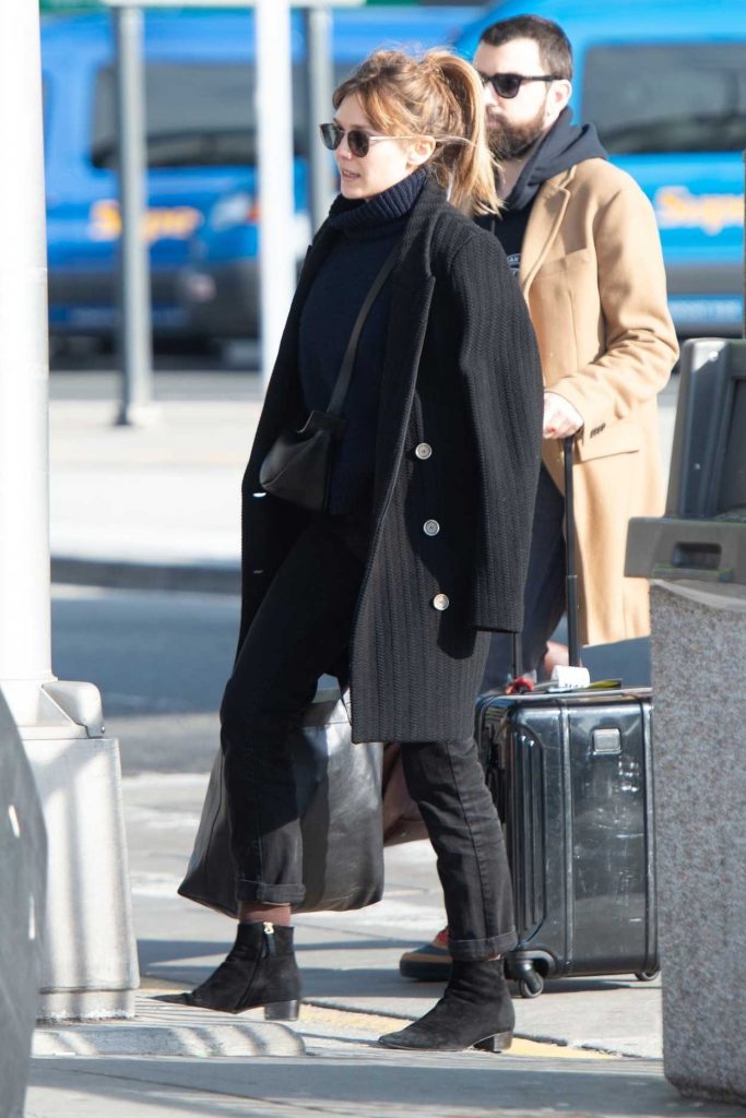 Elizabeth Olsen in a Black Coat