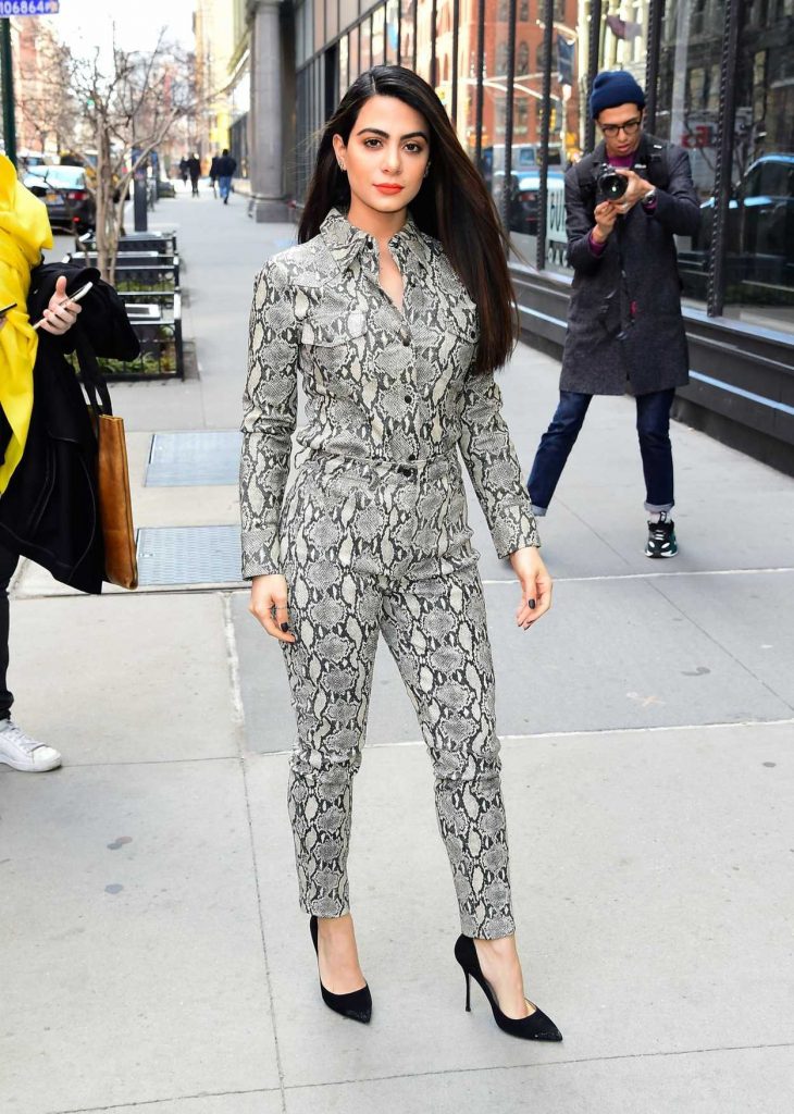 Emeraude Toubia in a Snakeskin Suit
