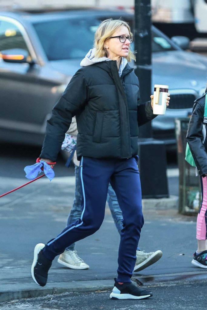 Naomi Watts in a Black Puffer Jacket