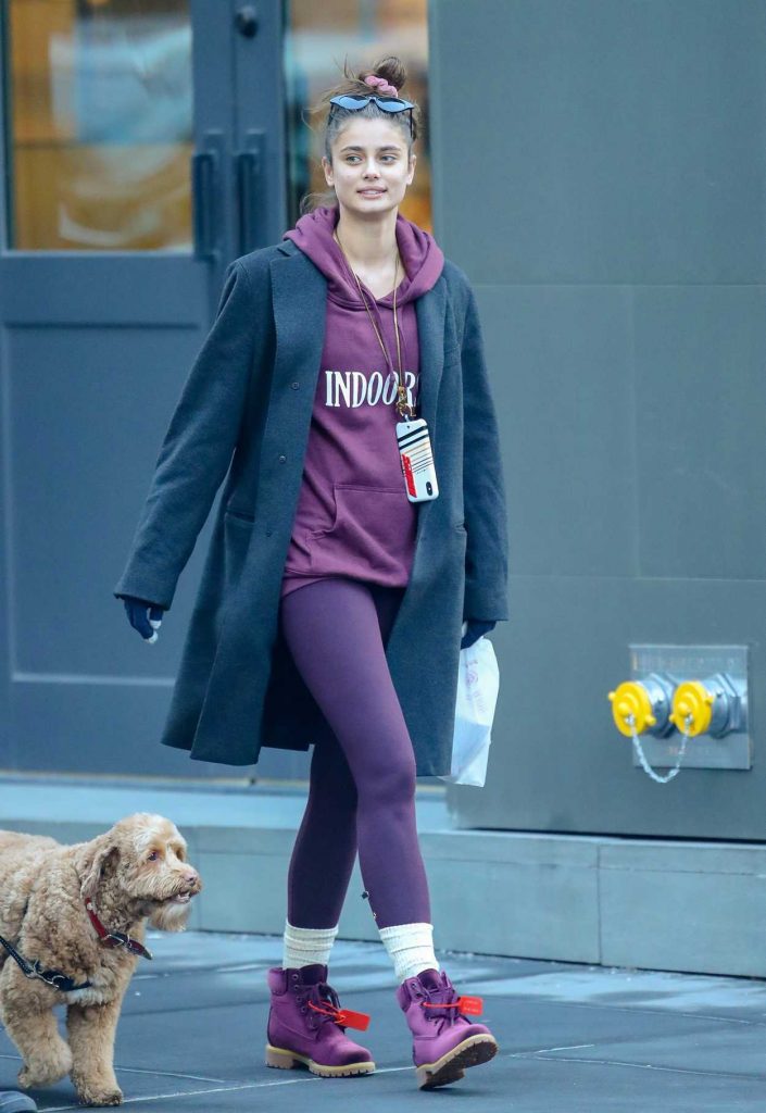 Taylor Hill in a Purple Timberland Boots
