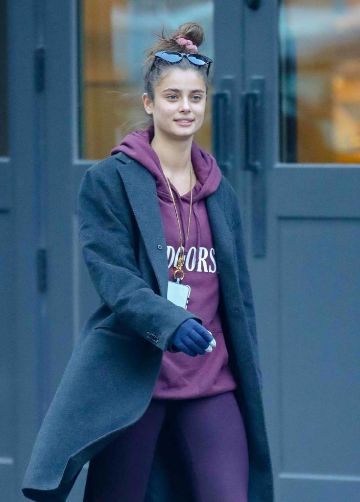 Taylor Hill in a Purple Timberland Boots