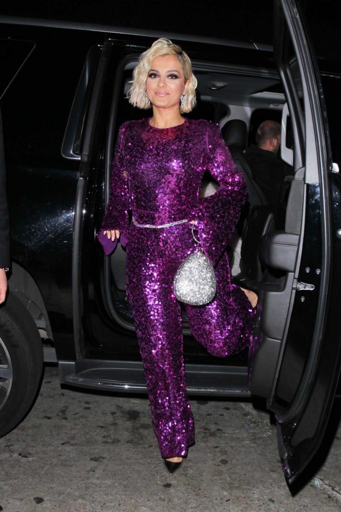 Bebe Rexha in a Purple Suit