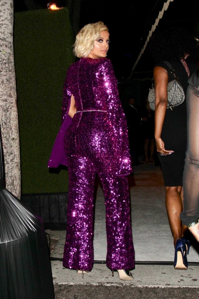 Bebe Rexha in a Purple Suit