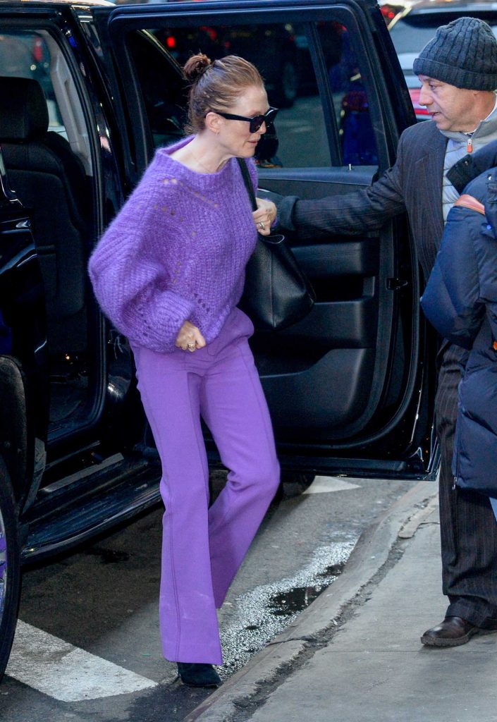 Julianne Moore in a Purple Sweater