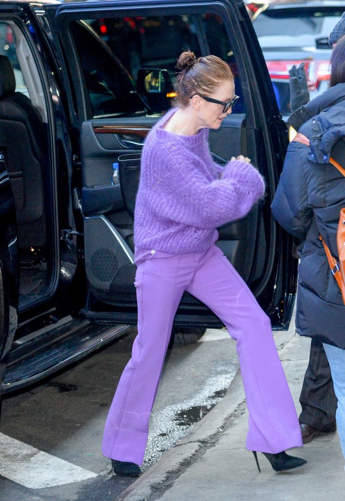 Julianne Moore in a Purple Sweater