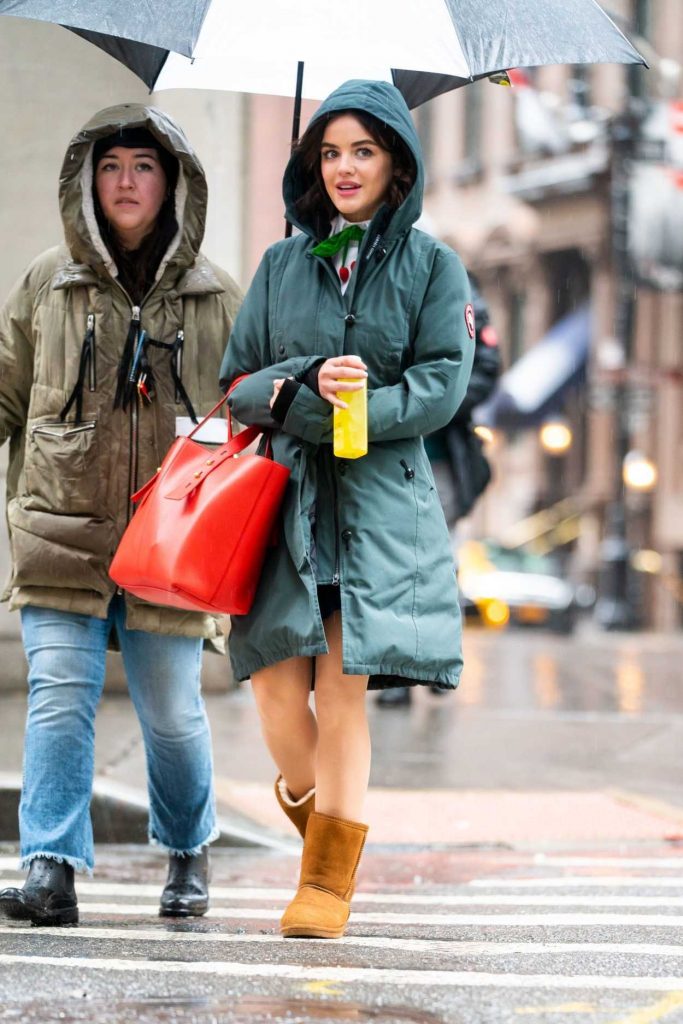 Lucy Hale in a Green Parka