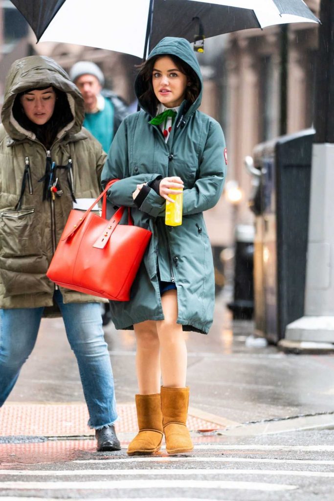 Lucy Hale in a Green Parka
