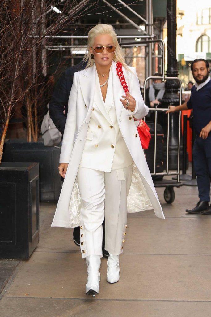 Rita Ora in a White Suit