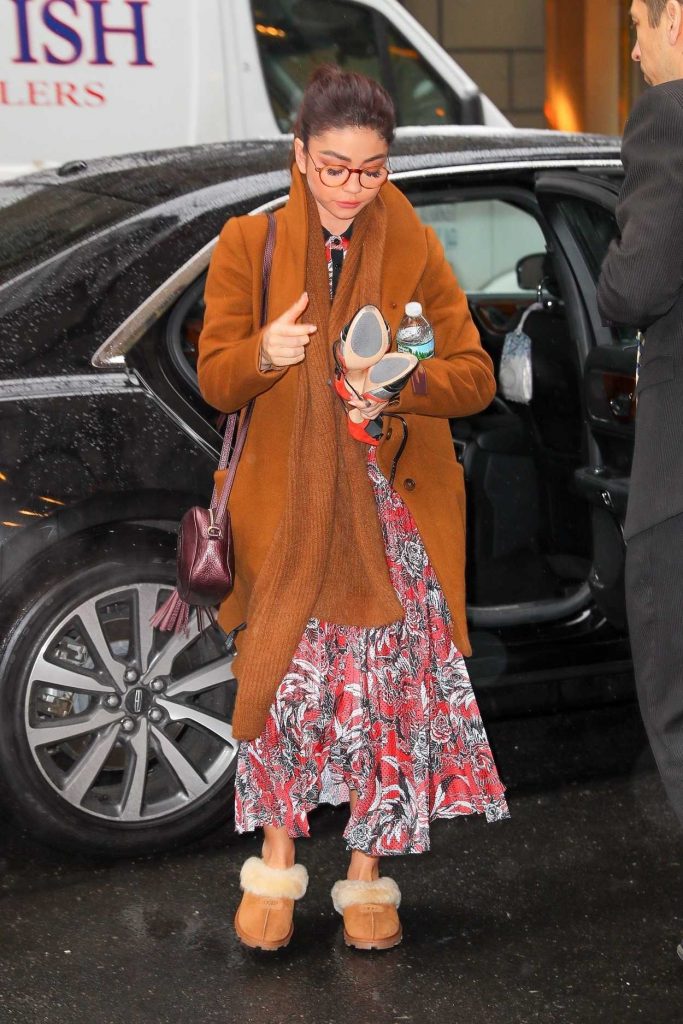 Sarah Hyland in an Orange Coat