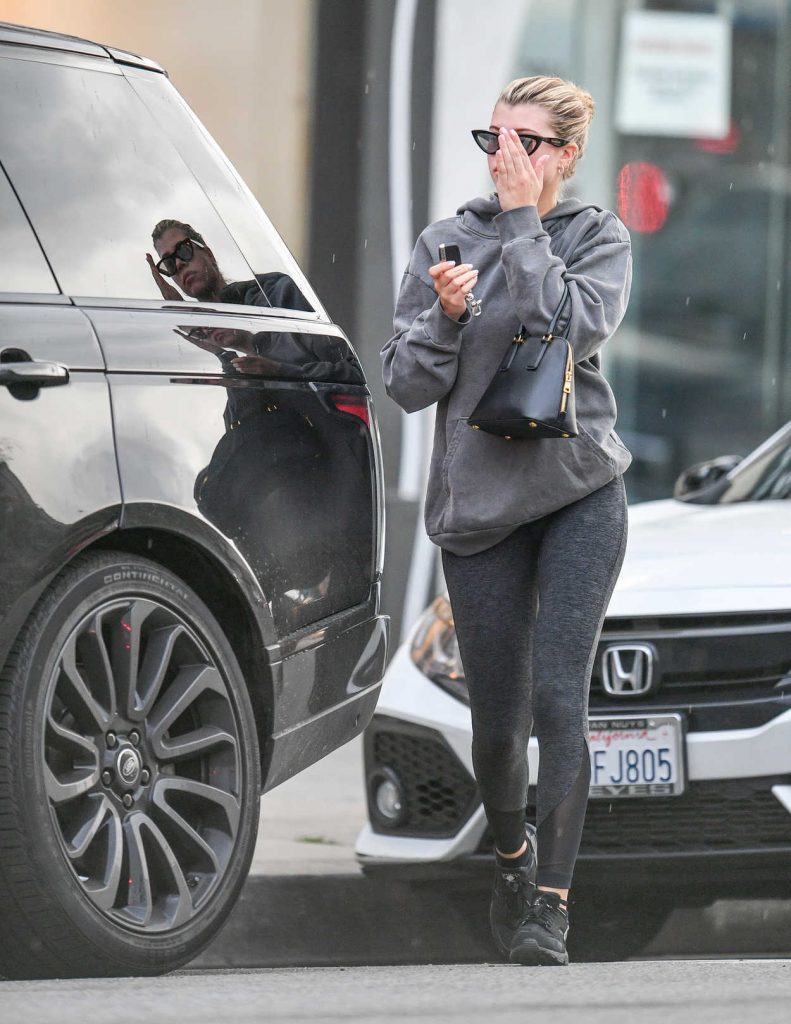 Sofia Richie in a Gray Hoody