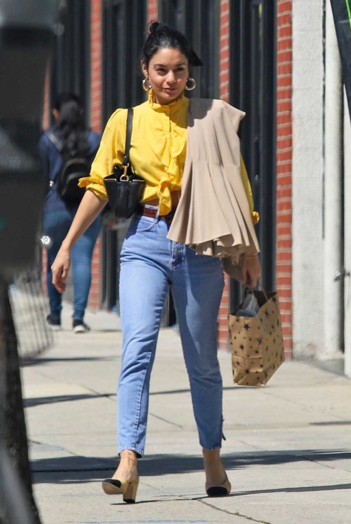 Vanessa Hudgens in a Yellow Blouse