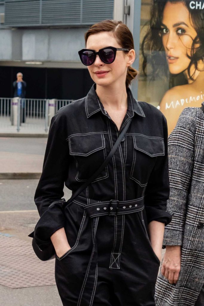 Anne Hathaway in a Black Overalls