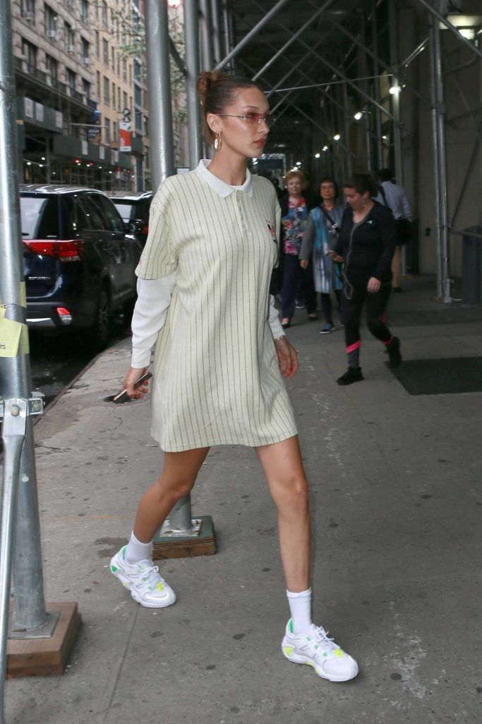 Bella Hadid in a White Sneakers
